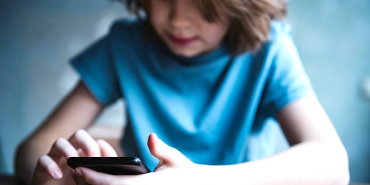 Boy using phone