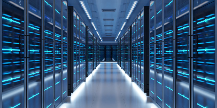 Server room in a data center.