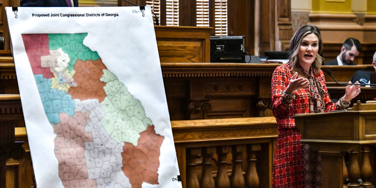 Georgia Sen. Elena Parent, D-Atlanta, speaks in opposition to proposed congressional district maps