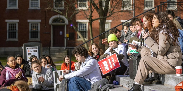 Brown students at a 'Jews for Ceasefire Now' gathering on campus in Providence, R.I. on Nov. 28, 2023. 