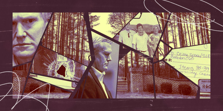 Shattered collage showing Alex Murdaugh and family 