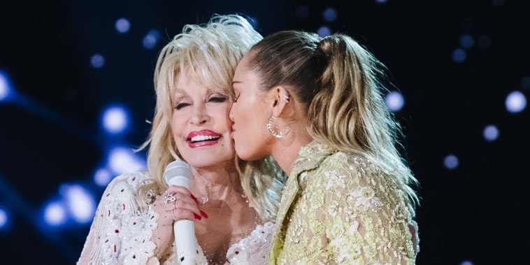Dolly Parton and Miley Cyrus perform onstage at the 61st annual GRAMMY Awards at Staples Center on February 10, 2019 in Los Angeles, California. 