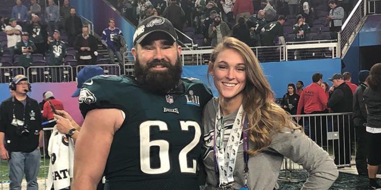 Kylie Kelce weighs in on tonight’s Chiefs vs. Eagles match, and where she’ll be sitting