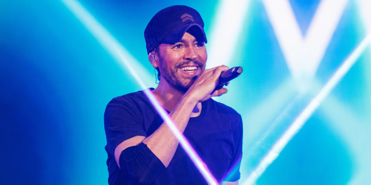 Enrique Iglesias performs during "The Trilogy Tour" at Scotiabank Arena on Oct. 17, 2023 in Toronto, Ontario.