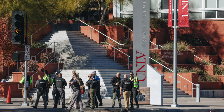 Police on the UNLV campus.