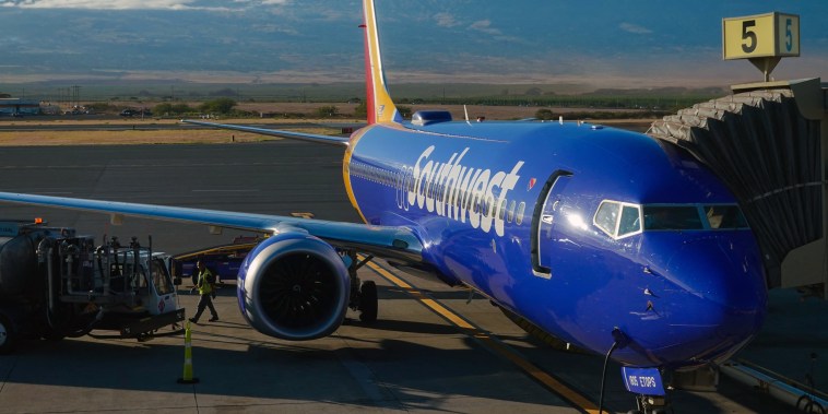 Image: A southwest plane is shown at the gate in Kahului Airport in Maui