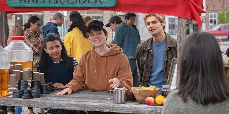 Nikki Rodriguez as Jackie, Ashby Gentry as Alex, and Noah LaLonde as Cole in "My Life with the Walter Boys."
