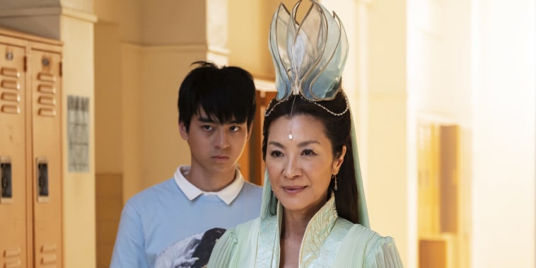 Jim Liu and Michelle Yeoh in an episode of "American Born Chinese."  