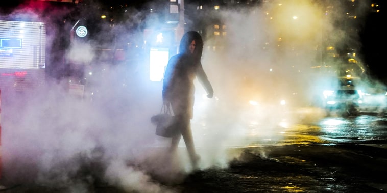 New York finally ended a record streak of more than 700 days without measurable snowfall, with a thin layer of white powder covering Central Park and other parts of America's most populous city.