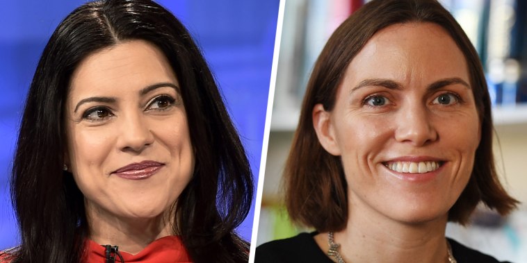 Reshma Saujani, left, and Emily Oster.