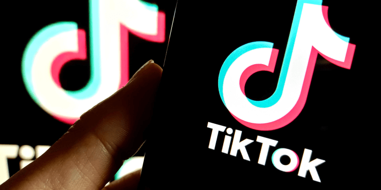 An illustration is being shown in Suqian, China, on January 24, 2024, depicting TikTok's layoffs in the United States. 