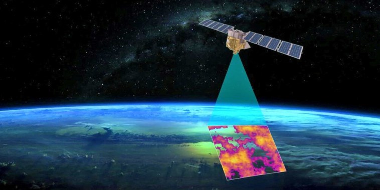 A rendering of a satellite that will be used to track methane emissions.