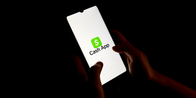 A Cash App logo seen displayed on a smartphone screen in Chania, Greece on Aug. 15, 2023. 
