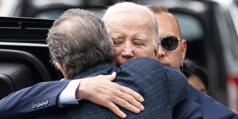 Joe Biden hugs his son Hunter 