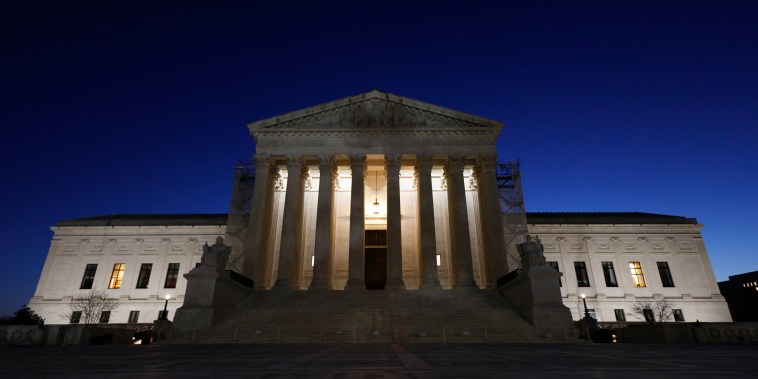 The Supreme Court building at dawn.