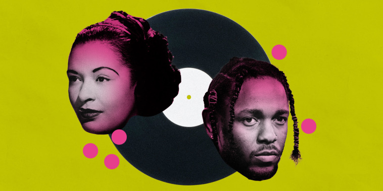 photo illustration of Billie Holiday and Kendrick Lamar
