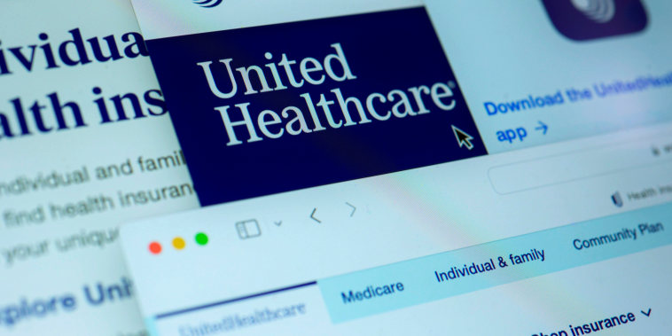 Pages from the United Healthcare website.