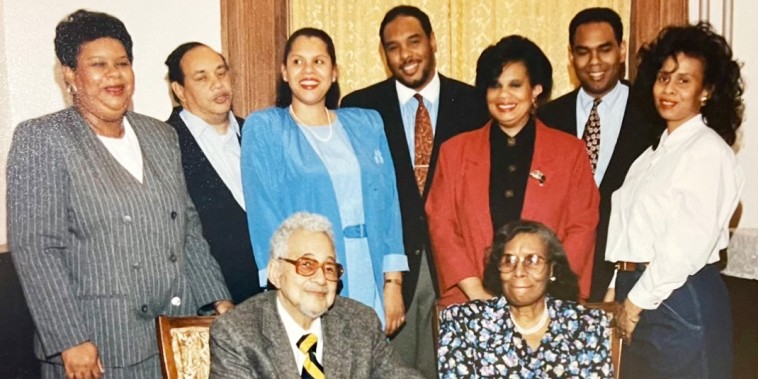 The Flateau family, descendants of Gabriel Coakley. Sitting L to R: parents Sidney, Sr. and Jeanne Marie. Standing L to R: Anne, Sidney, Jr., Alice, John, Adele, Richard, Andrea.