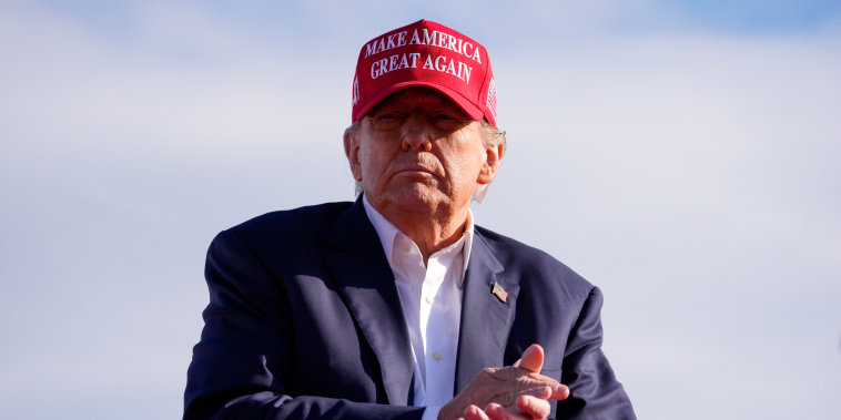 Donald Trump at a campaign rally in Vandalia, Ohio