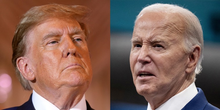 Side by side of Donald Trump and Joe Biden.
