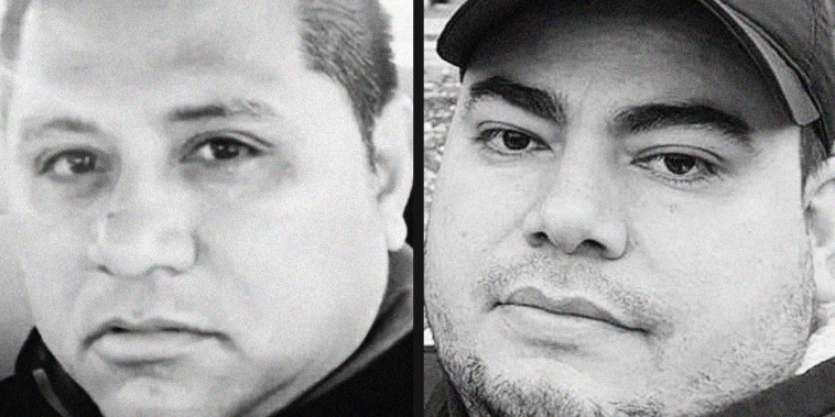 A black and white side by side of Miguel Luna and Maynor Suazo.