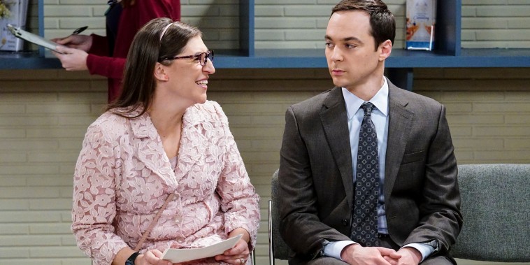 Jim Parsons and Mayim Bialik on "The Big Bang Theory."