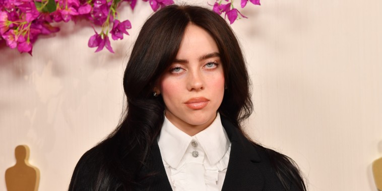 Billie Eilish attends the 2024 Oscars on March 10 in Los Angeles.