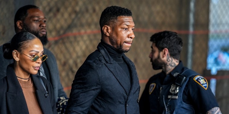 Actor Jonathan Majors Arrives For Sentencing In Domestic Abuse Case