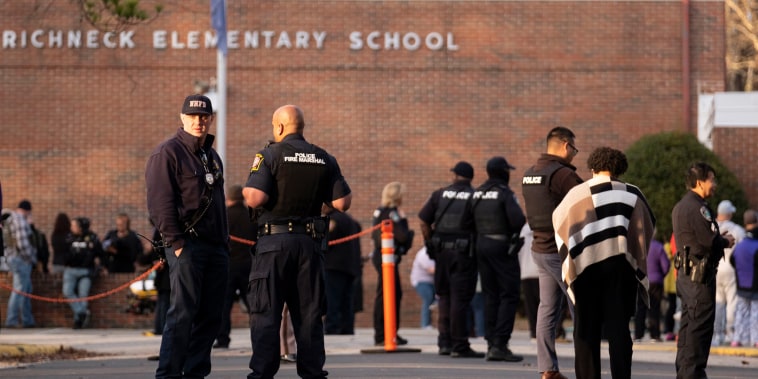 Police outside the school.