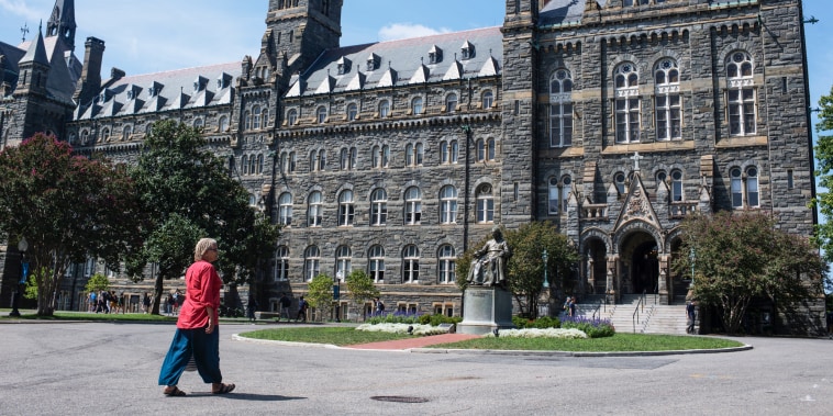 Melisande Colomb walks through Georgetown University