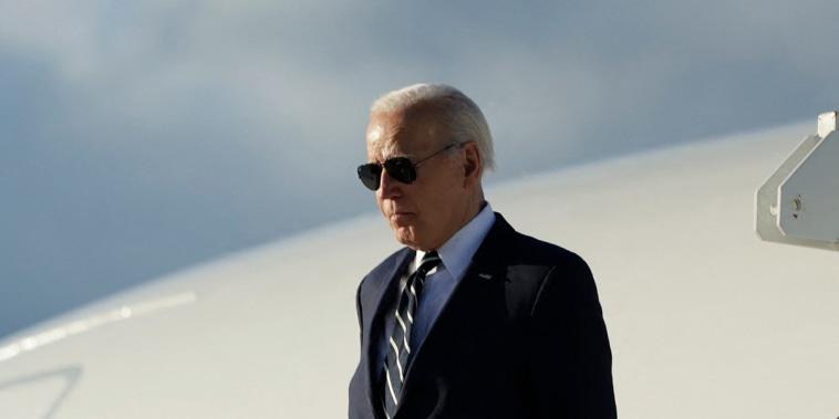 President Joe Biden steps off Air Force One at Dover Air Force Base, Delaware