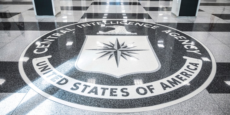 The seal of Central Intelligence Agency in the lobby the headquarters building in Langley, Va., on Sept. 24, 2022. 