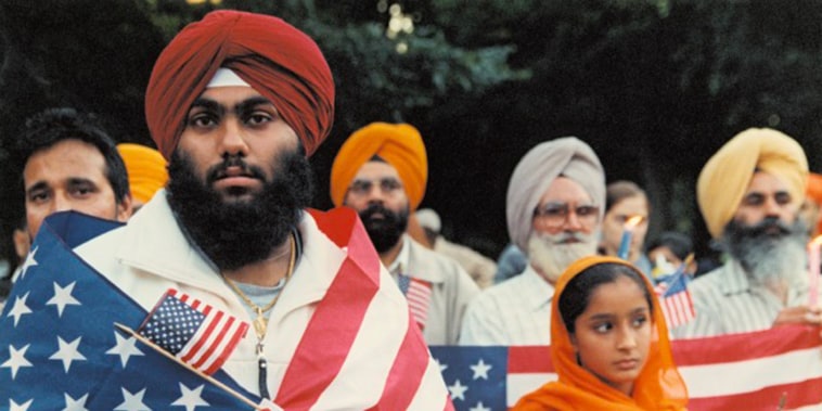 Sikh Americans attend a vigil in Central Park