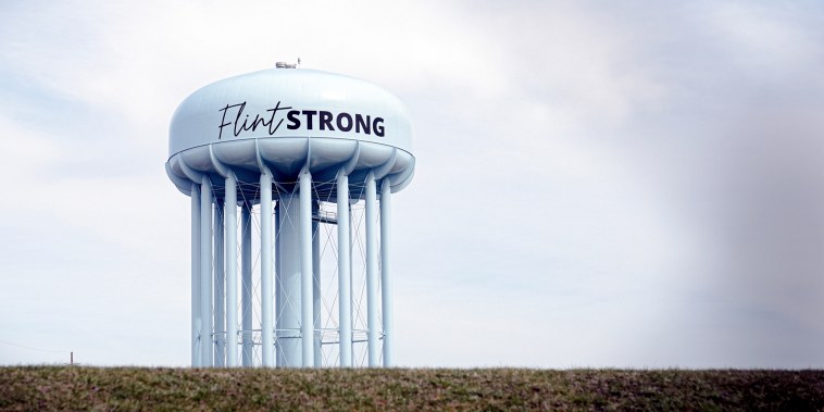 The Flint water tower.