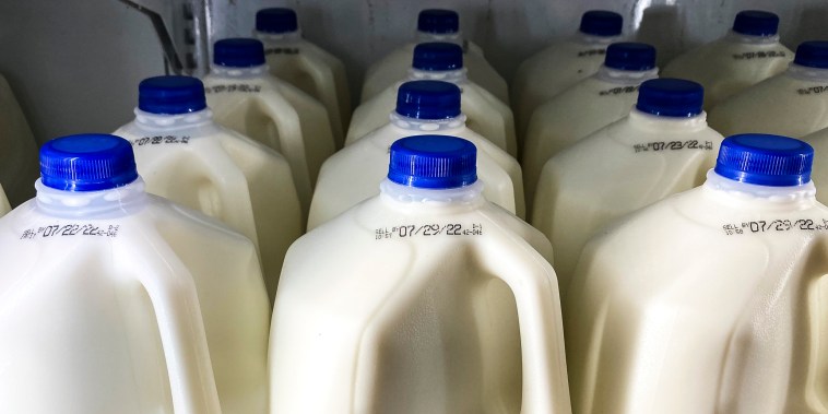 Milk at a grocery store in Philadelphia on July 12, 2022. 