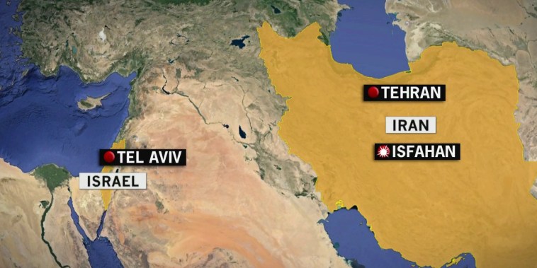 Map of Iran and Israel