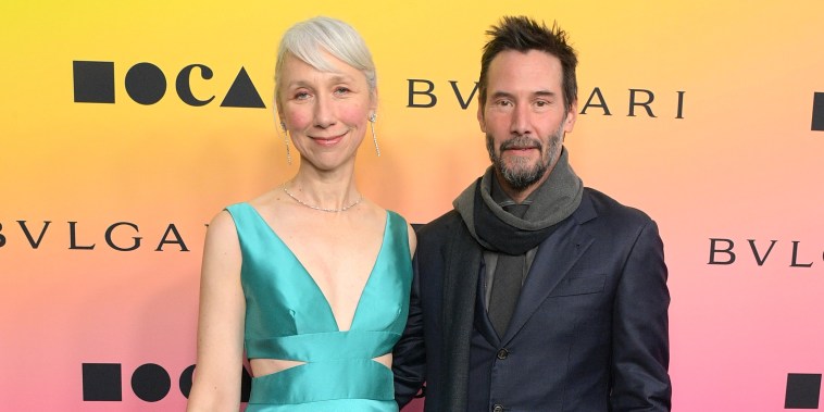 Alexandra Grant and Keanu Reeves attend MOCA Gala 2024 at The Geffen Contemporary at MOCA on April 13, 2024 in Los Angeles.