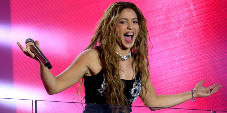 Shakira performs live at TSX In Times Square on March 26, 2024 in New York City.