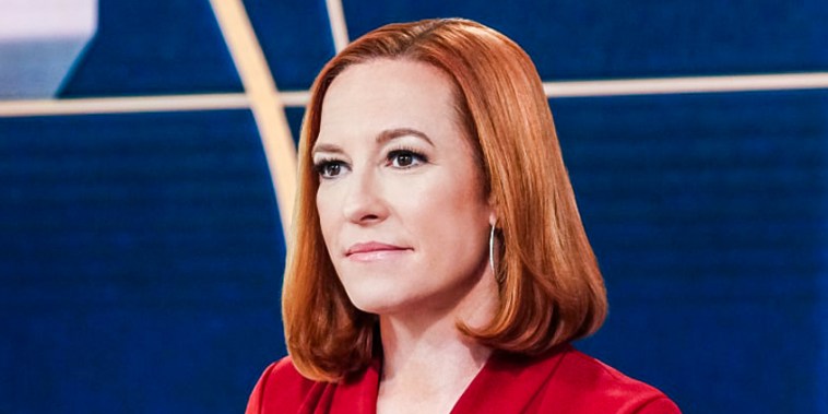 Jen Psaki on set in Studio N1 at the NBC News DC Bureau