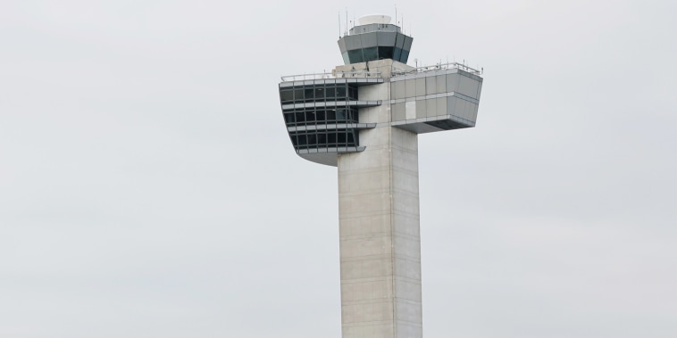 An air traffic control tower at JFK Airport.