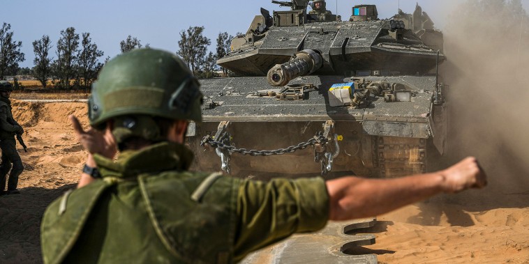 Israeli tank regiments operate near the Gaza Strip
