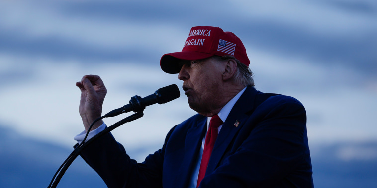 Donald Trump speaks at a campaign trally