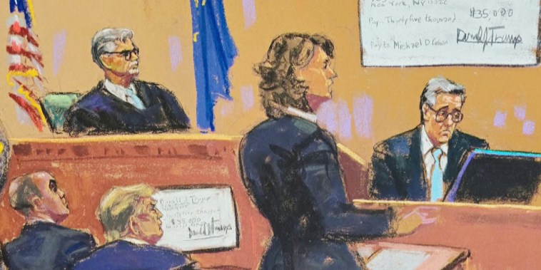 Courtroom sketch of Michael Cohen in court