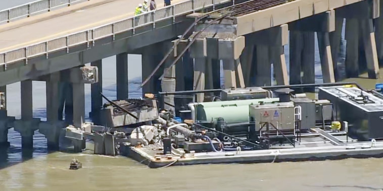 The barge slammed into a bridge in Galveston spilling oil into the bay