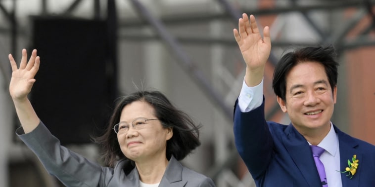 Taiwan's President Lai Ching-te and outgoing president Tsai Ing-wen