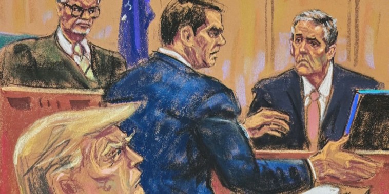 Courtroom sketch of Michael Cohen