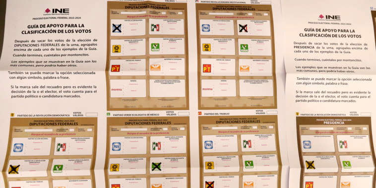 Electoral ballot papers seen during a tour to show the