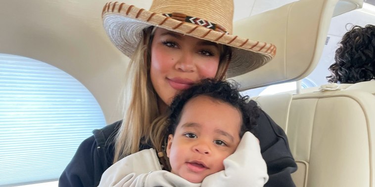 Khloe Kardashian and her son Tatum.