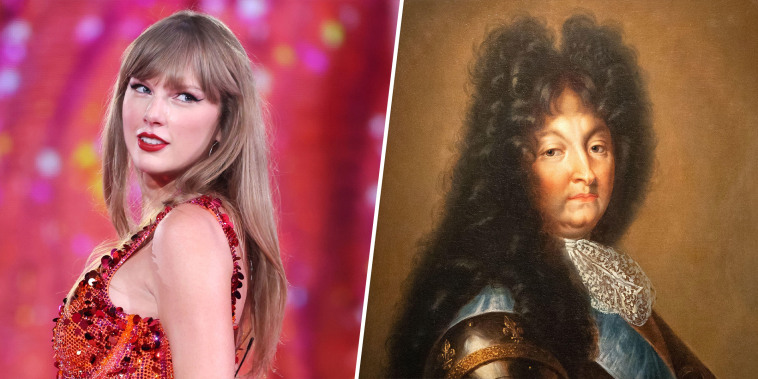 Taylor Swift split with portrait of King Louis XIV.