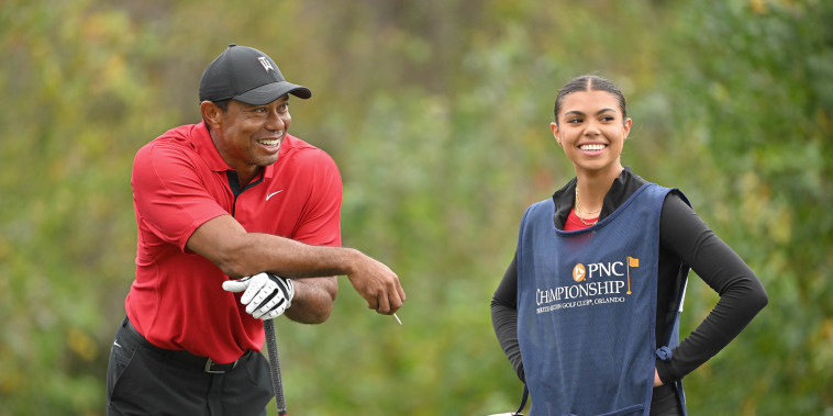 Tiger Woods and his daughter, Sam Woods